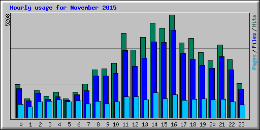 Hourly usage for November 2015