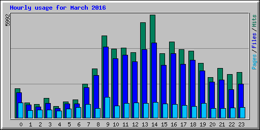 Hourly usage for March 2016