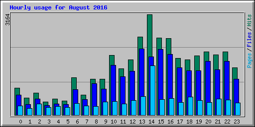Hourly usage for August 2016